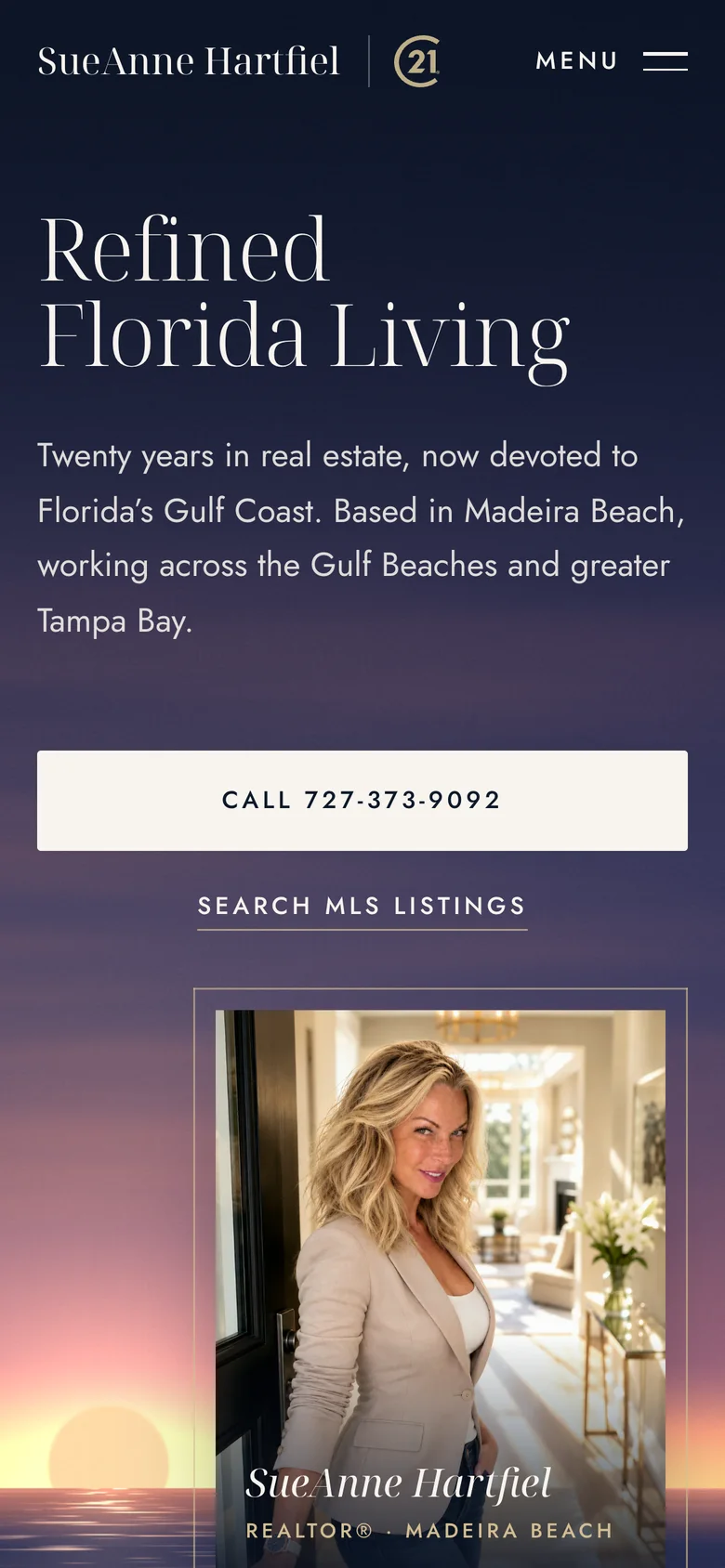 Refined Florida Living on a phone, screen 1